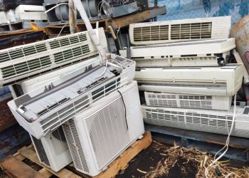 Pile of disposed air conditioners.